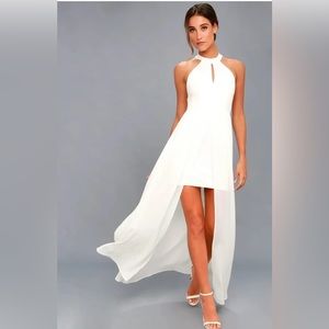 Lulus My Beloved White Lace Maxi Dress Size L